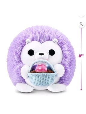 ZURU Purple Hedgehog with Basket - 8" Cute Small Pet Toy